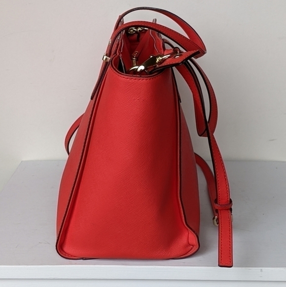 Kate Spade Hayden Cedar Street Red Leather Satchel Purse Bag - Picture 5 of 12